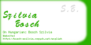 szilvia bosch business card